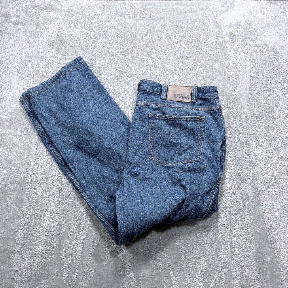 Duluth Trading Co Ballroom Jeans Mens‎ 44x34 Blue Relaxed Fit Gusseted Crotch